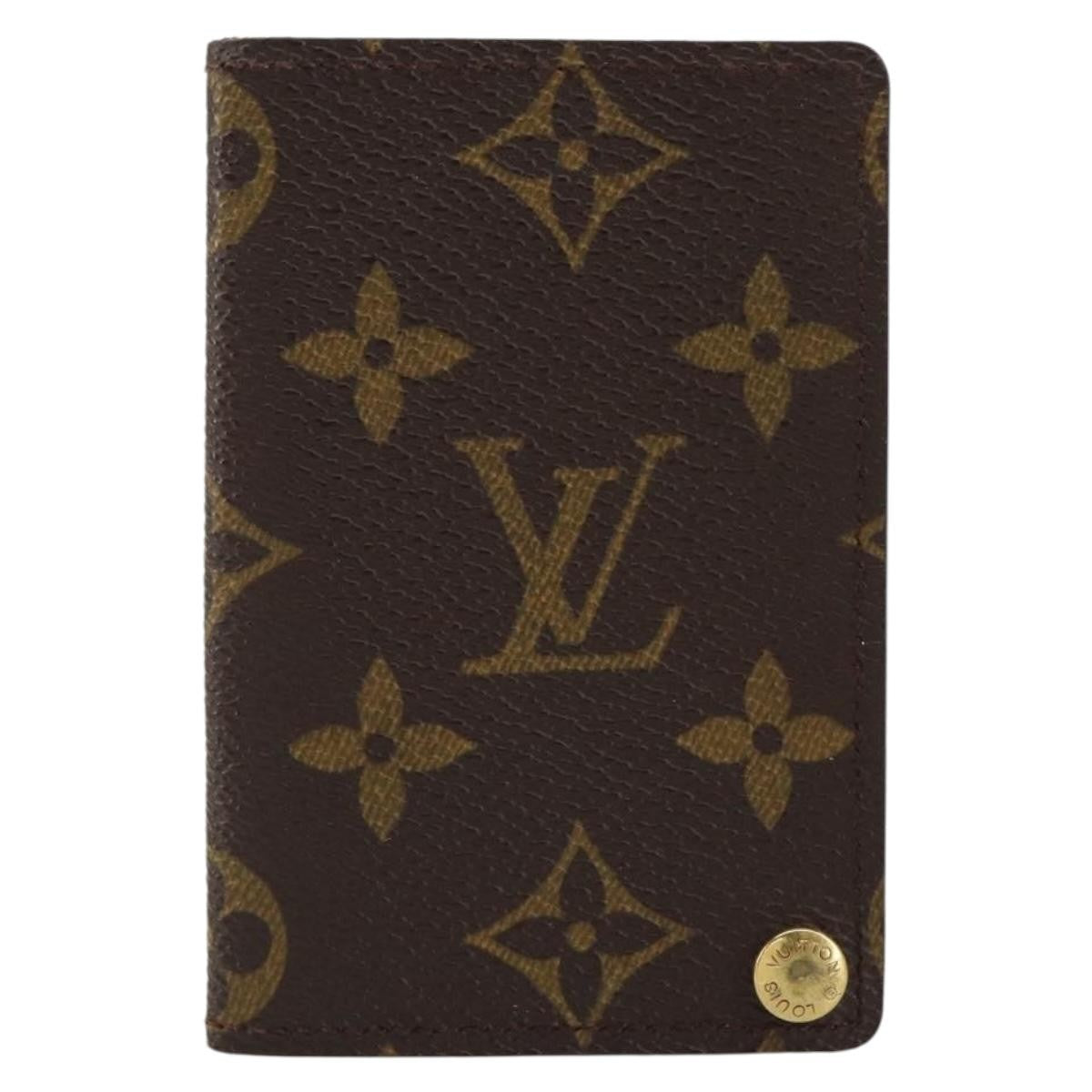 Louis Vuitton Porte Cartes Pression Card Case Monogram Canvas Brown Canvas Card Holders Accessory (Pre-Owned)