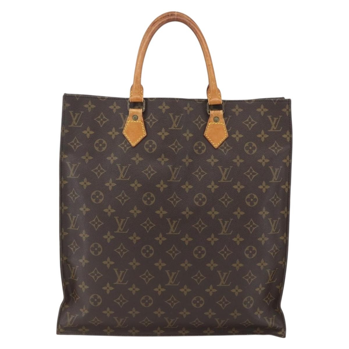 Louis Vuitton Sac Plat Bag Monogram Canvas Brown Canvas Tote Bag Bag (Pre-Owned)