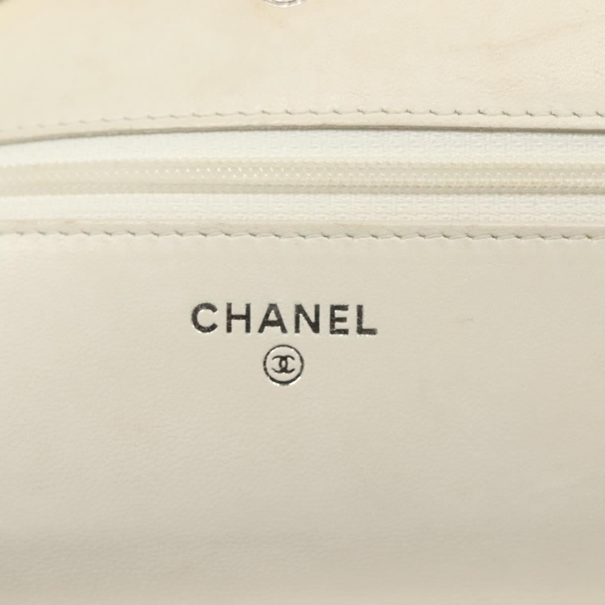Chanel Wallet On Chain Tweed White Tweed Shoulder Bag Bag (Pre-Owned)