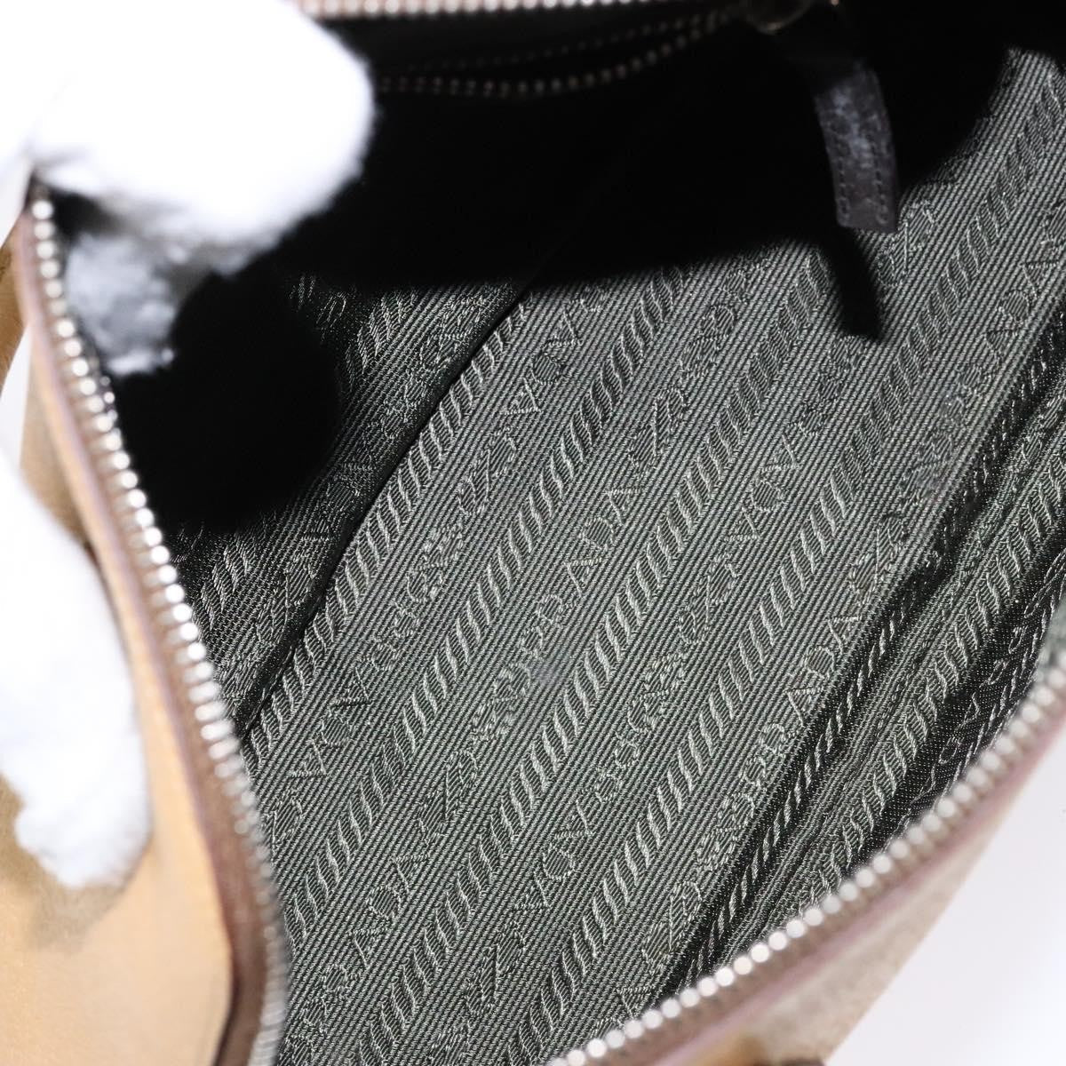 Prada Cuir Promenade Bag Saffiano Leather Beige Leather Handbag (Pre-Owned)