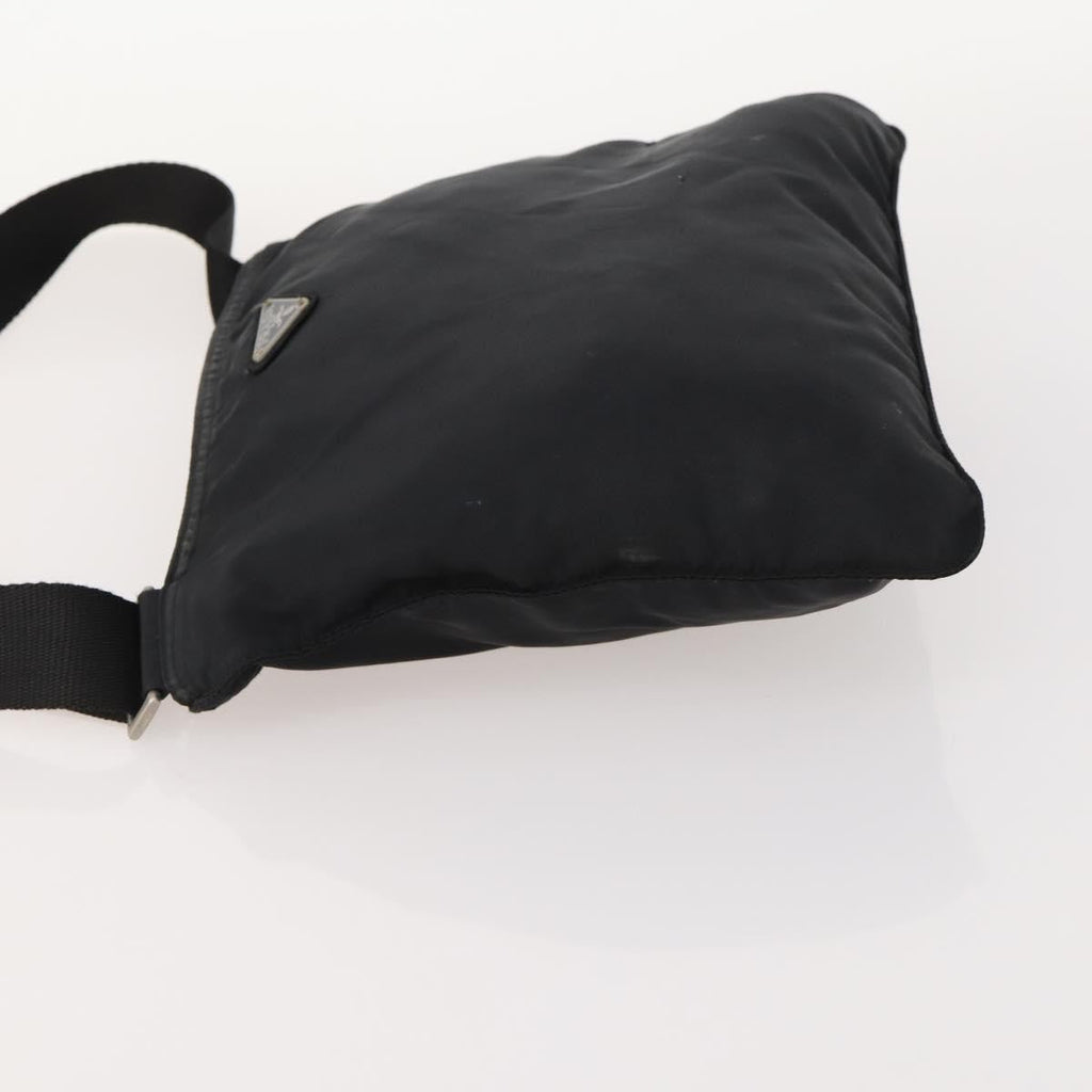 Prada Flat Messenger Bag Tessuto Black Nylon Shoulder Bag Bag (Pre-Owned)