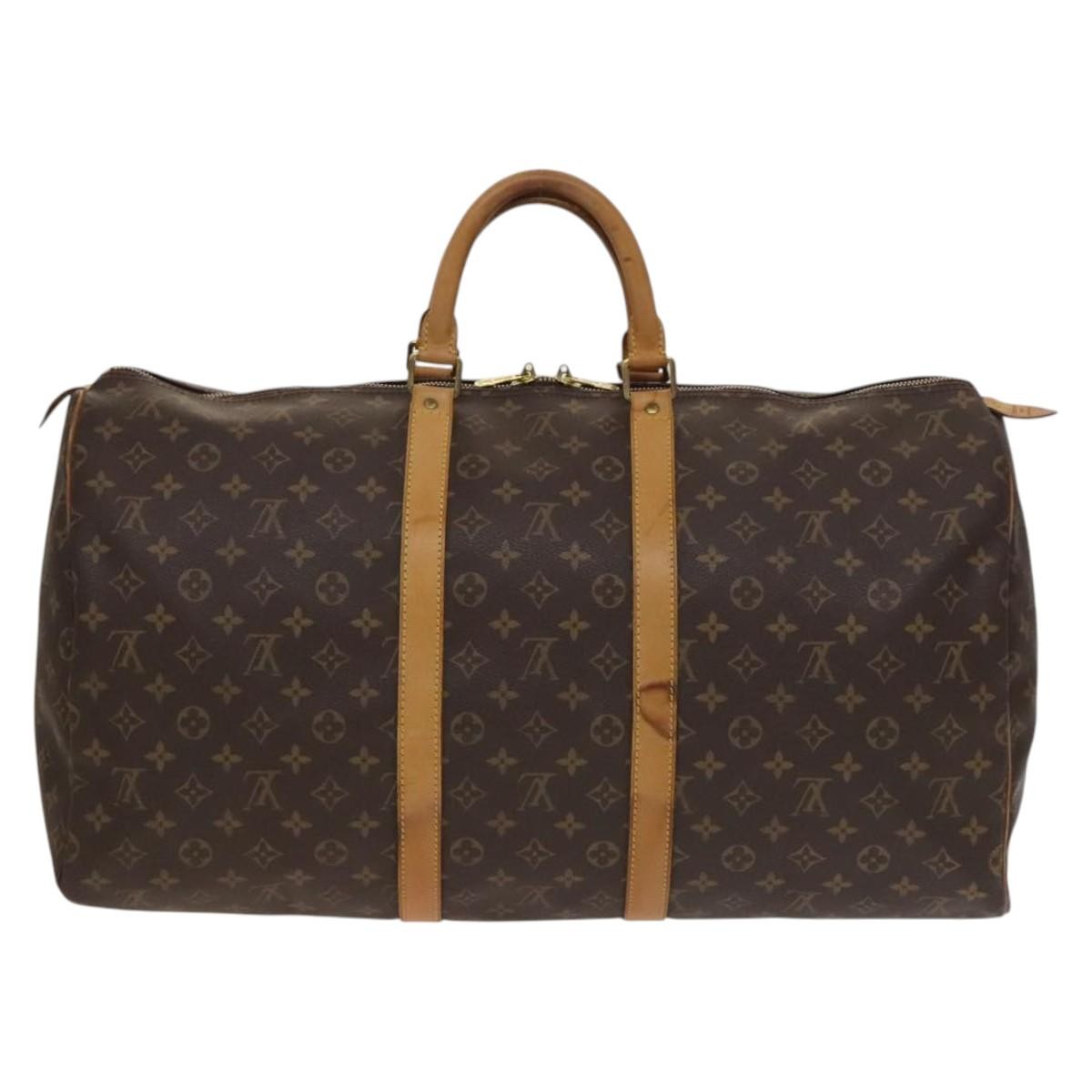 Louis Vuitton Keepall Bag Monogram Canvas Brown Canvas Travel Bag Bag (Pre-Owned)