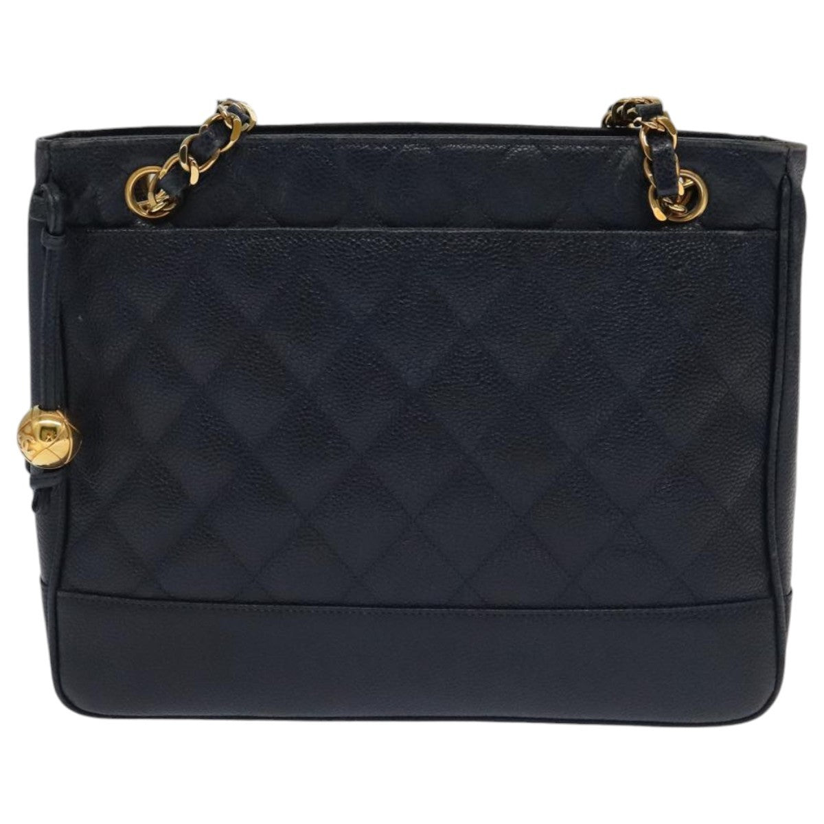 Chanel Vintage Shoulder Bag Leather Navy Leather Shoulder Bag Bag (Pre-Owned)