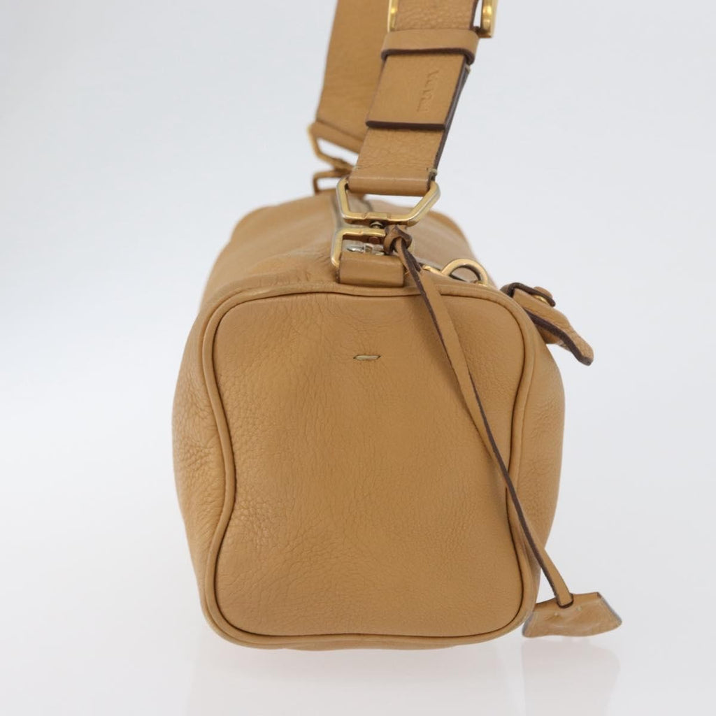 Prada Vintage Shoulder Bag Leather Brown Leather Shoulder Bag Bag (Pre-Owned)