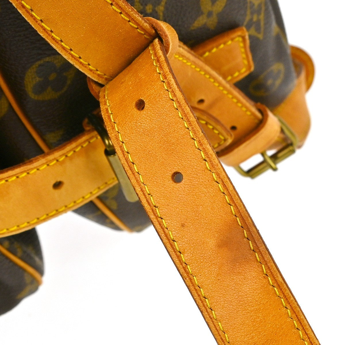 Louis Vuitton Saumur Handbag Monogram Canvas Brown Canvas Shoulder Bag Bag (Pre-Owned)
