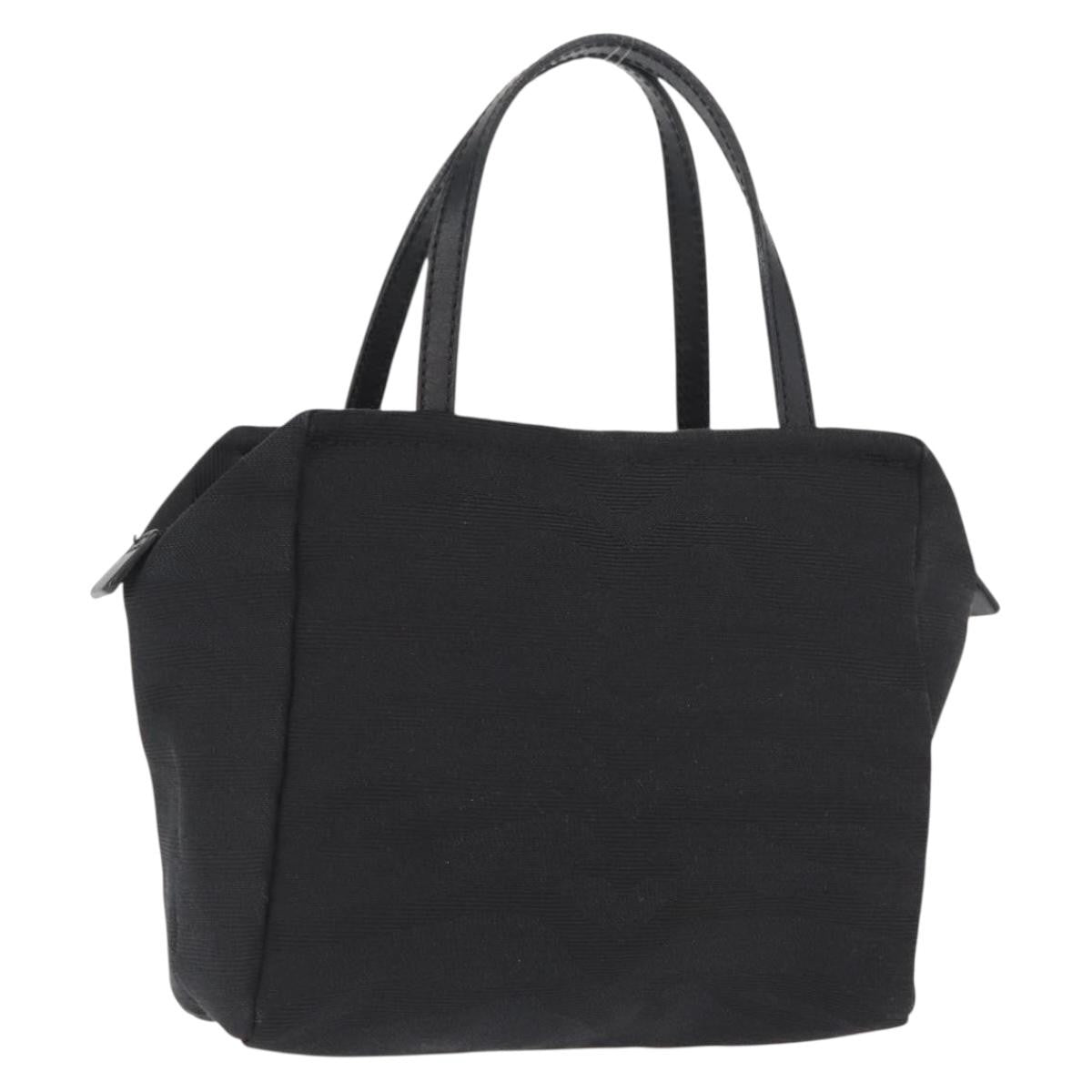 Fendi Vintage Handbag Canvas Black Canvas Handbag (Pre-Owned)