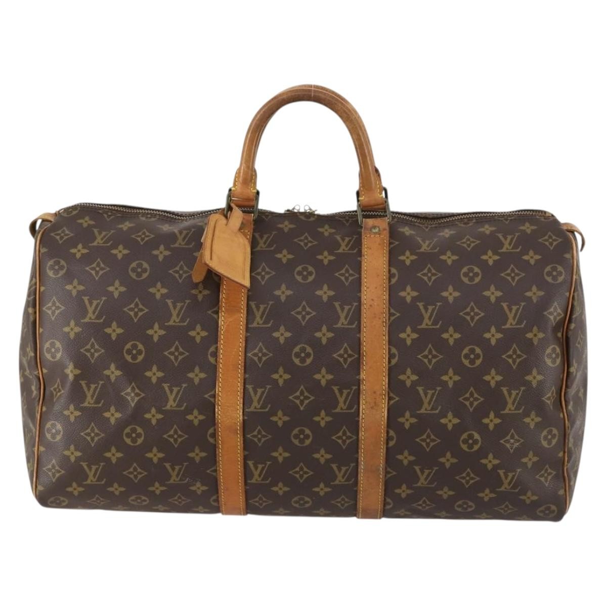 Louis Vuitton Keepall Bag Monogram Canvas Brown Canvas Travel Bag Bag (Pre-Owned)