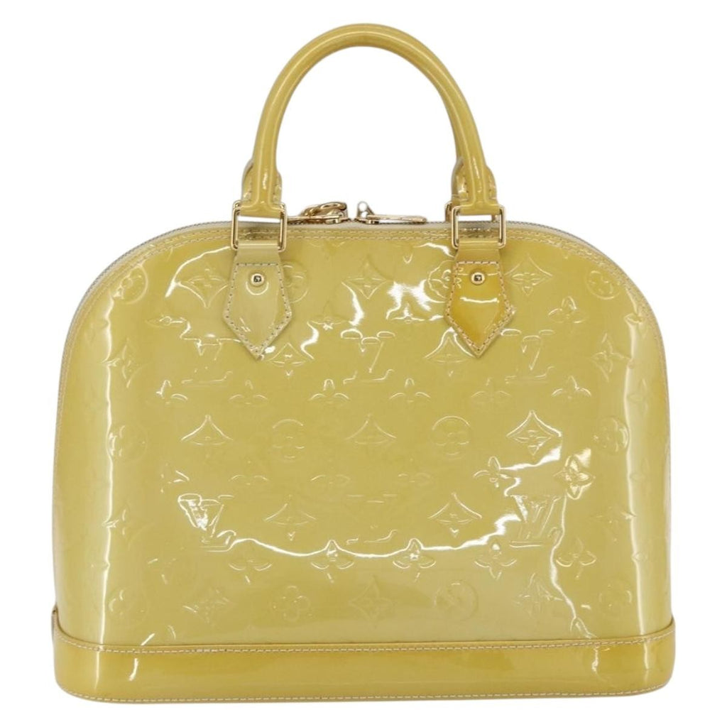Louis Vuitton Alma Handbag Monogram Vernis Beige Patent_Leather Handbag (Pre-Owned)