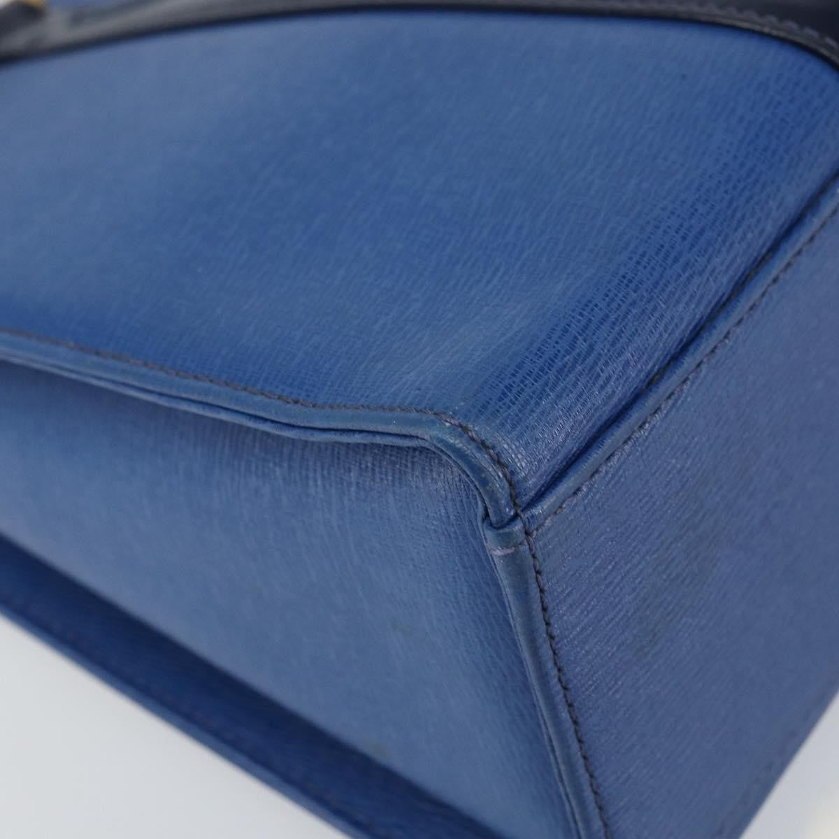 Burberry Vintage Handbag Leather Blue Leather Handbag (Pre-Owned)