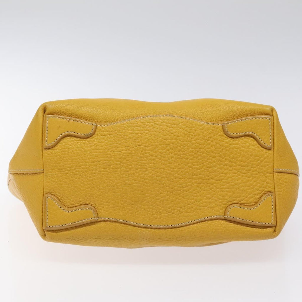 Prada Vintage Handbag Leather Yellow Leather Handbag (Pre-Owned)