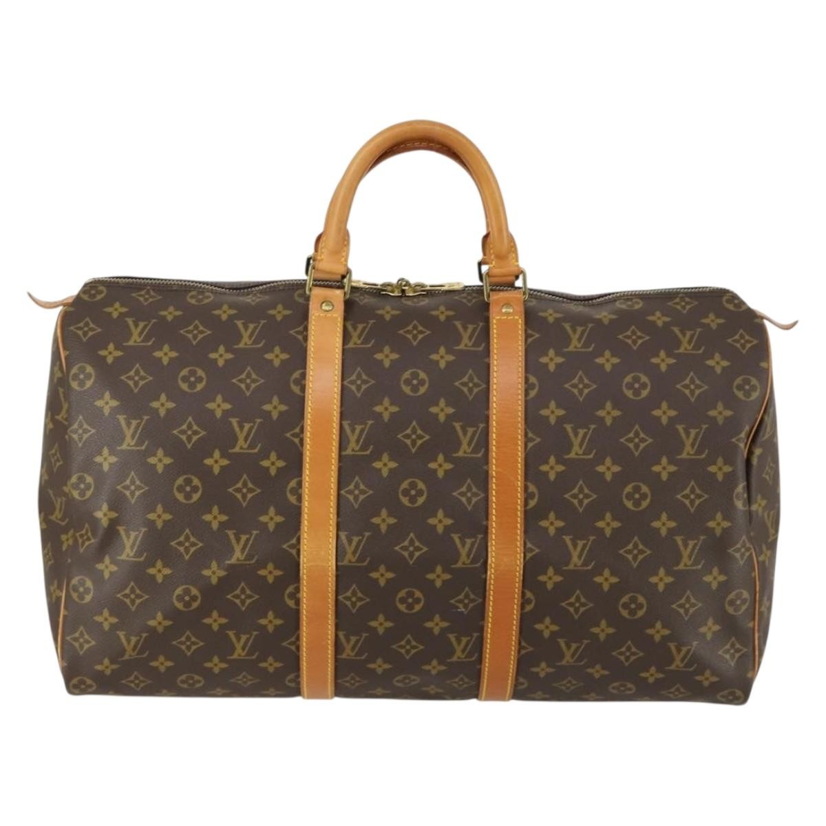 Louis Vuitton Keepall Bag Monogram Canvas Brown Canvas Travel Bag Bag (Pre-Owned)