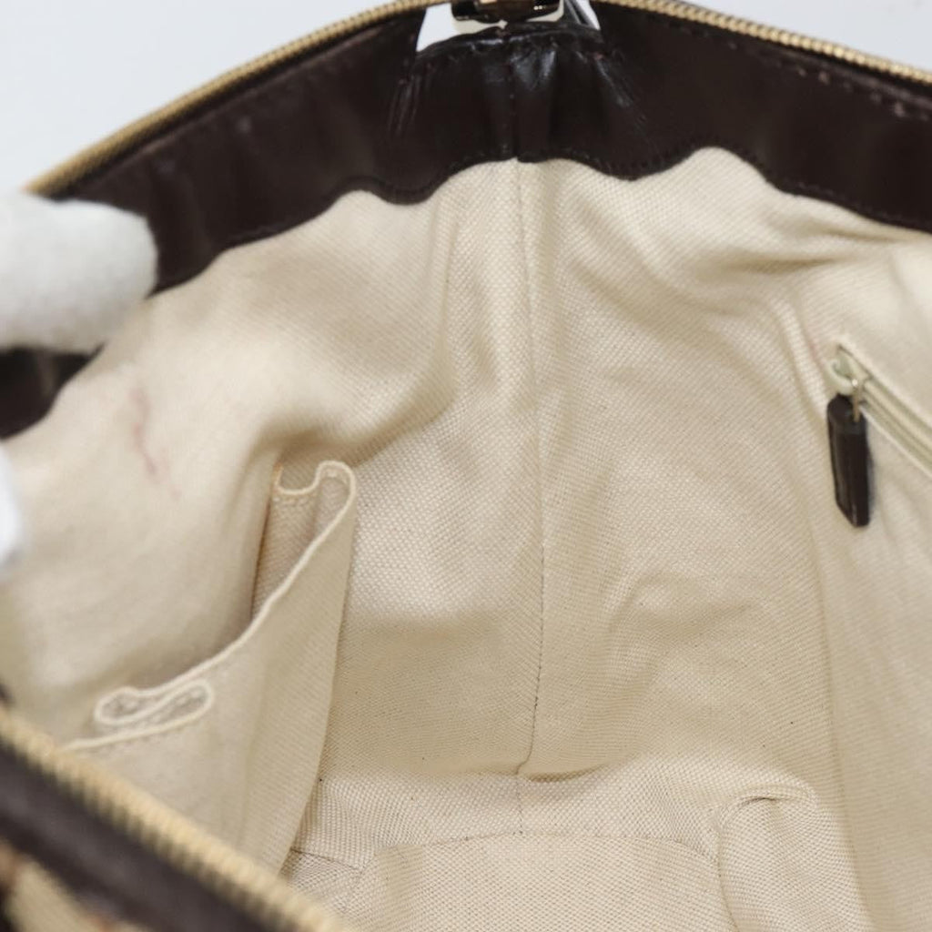 Gucci Sukey Top Handle Satchel Gg Canvas With Leather Beige Canvas Handbag (Pre-Owned)