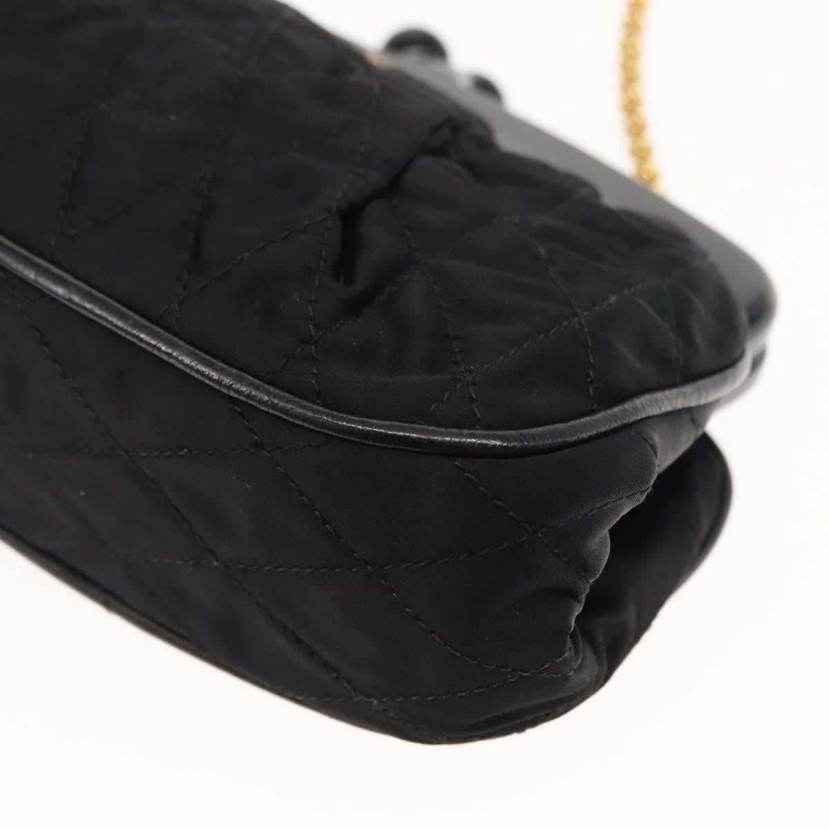 Chanel Chain Clutch Canvas And Leather Black Satin Shoulder Bag Bag (Pre-Owned)