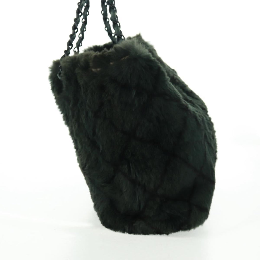 Chanel Chain Tote Lapin Fur Green Fur Tote Bag Bag (Pre-Owned)