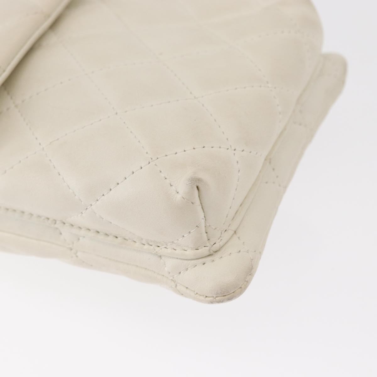 Chanel Cambon Flap Crossbody Bag Quilted Lambskin White Leather Shoulder Bag Bag (Pre-Owned)