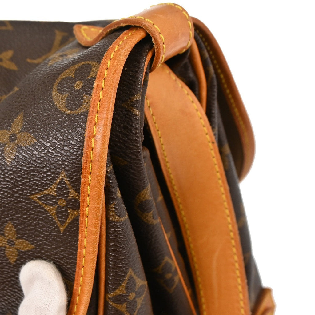 Louis Vuitton Saumur Handbag Monogram Canvas Brown Canvas Shoulder Bag Bag (Pre-Owned)
