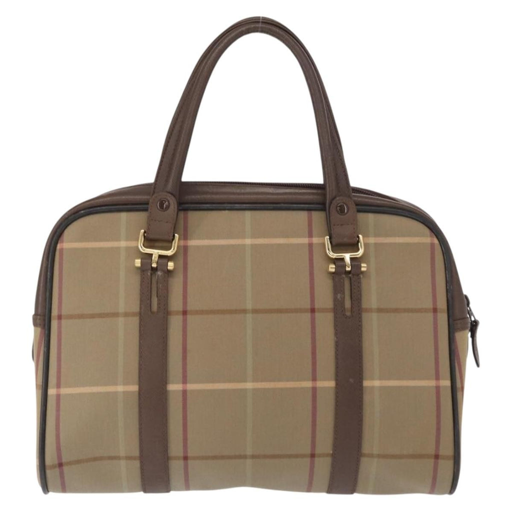 Burberry Nova Handbag Canvas Beige Canvas Handbag (Pre-Owned)