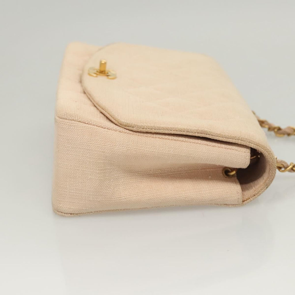 Chanel Vintage Diana Flap Bag Quilted Canvas Pink Canvas Shoulder Bag Bag (Pre-Owned)