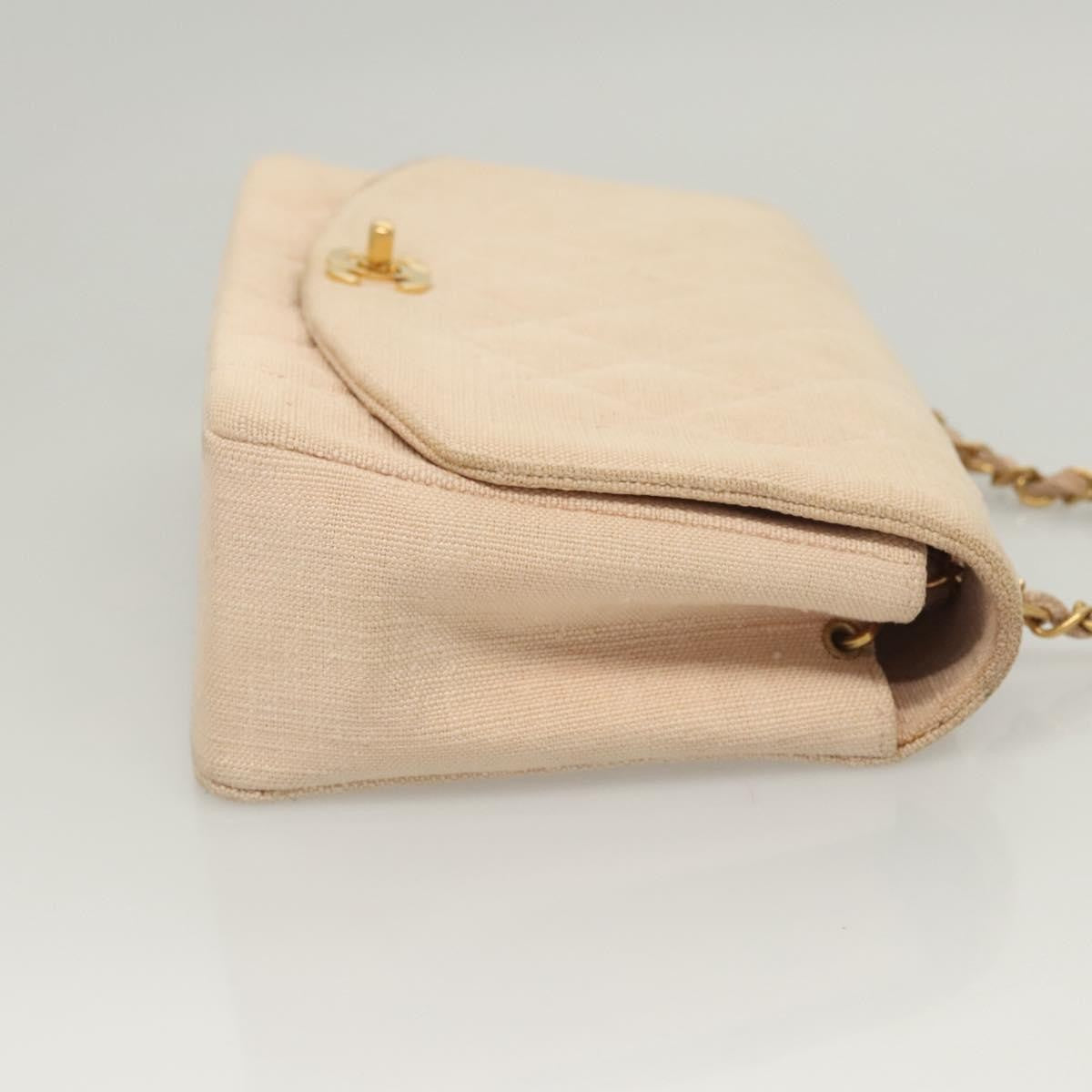 Chanel Vintage Diana Flap Bag Quilted Canvas Pink Canvas Shoulder Bag Bag (Pre-Owned)