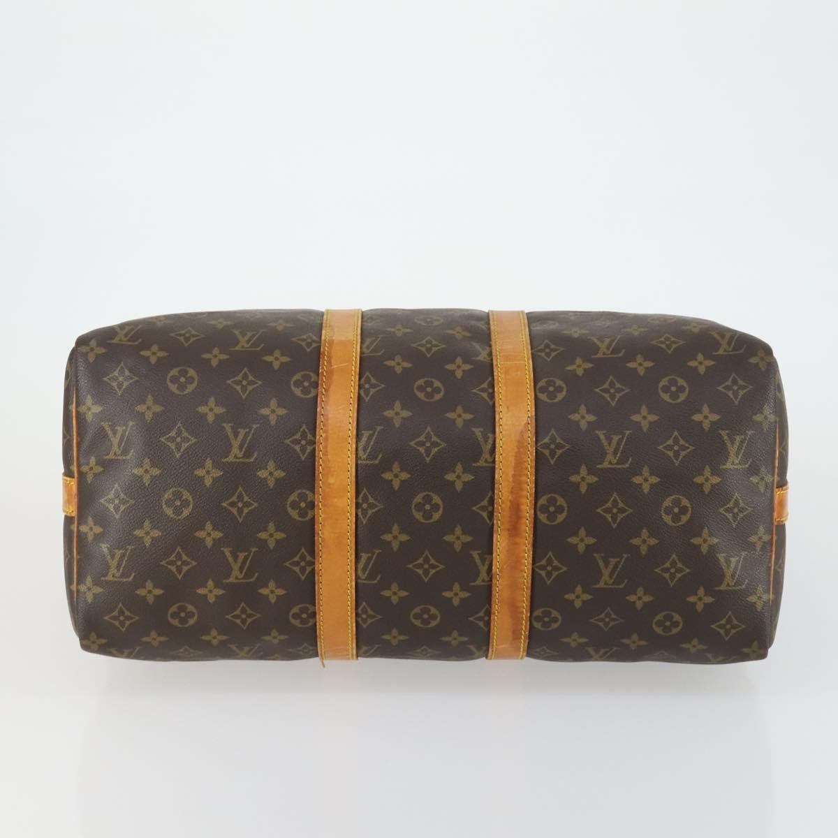 Louis Vuitton Keepall Bandouliere Bag Monogram Canvas Brown Canvas Travel Bag Bag (Pre-Owned)