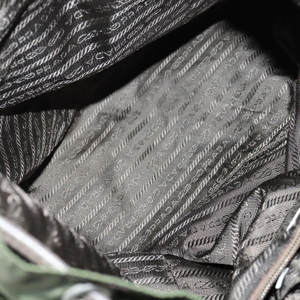Prada Double Front Pocket Backpack Tessuto Khaki Nylon Backpack Bag (Pre-Owned)