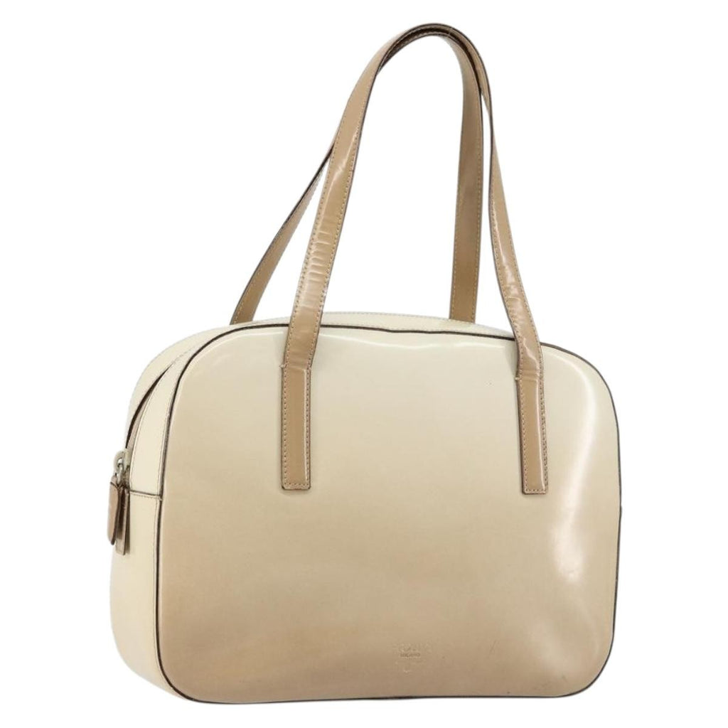 Prada Re-Edition 1995 Handbag Patent Leather Beige Patent_Leather Handbag (Pre-Owned)