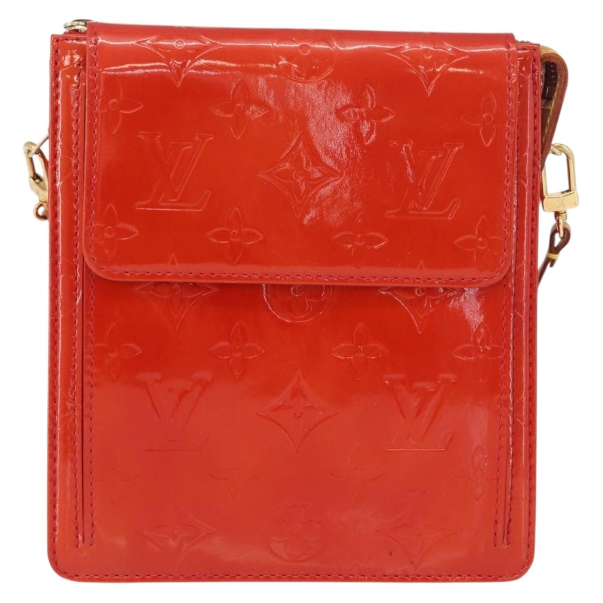 Louis Vuitton Mott Handbag Monogram Vernis Red Patent_Leather Clutche & Pouche Bag (Pre-Owned)