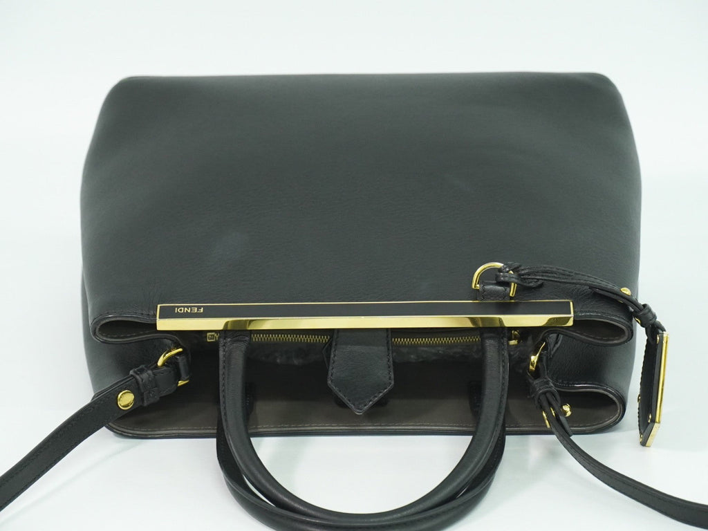 Fendi 2Jours Bag Leather Black Leather Handbag (Pre-Owned)