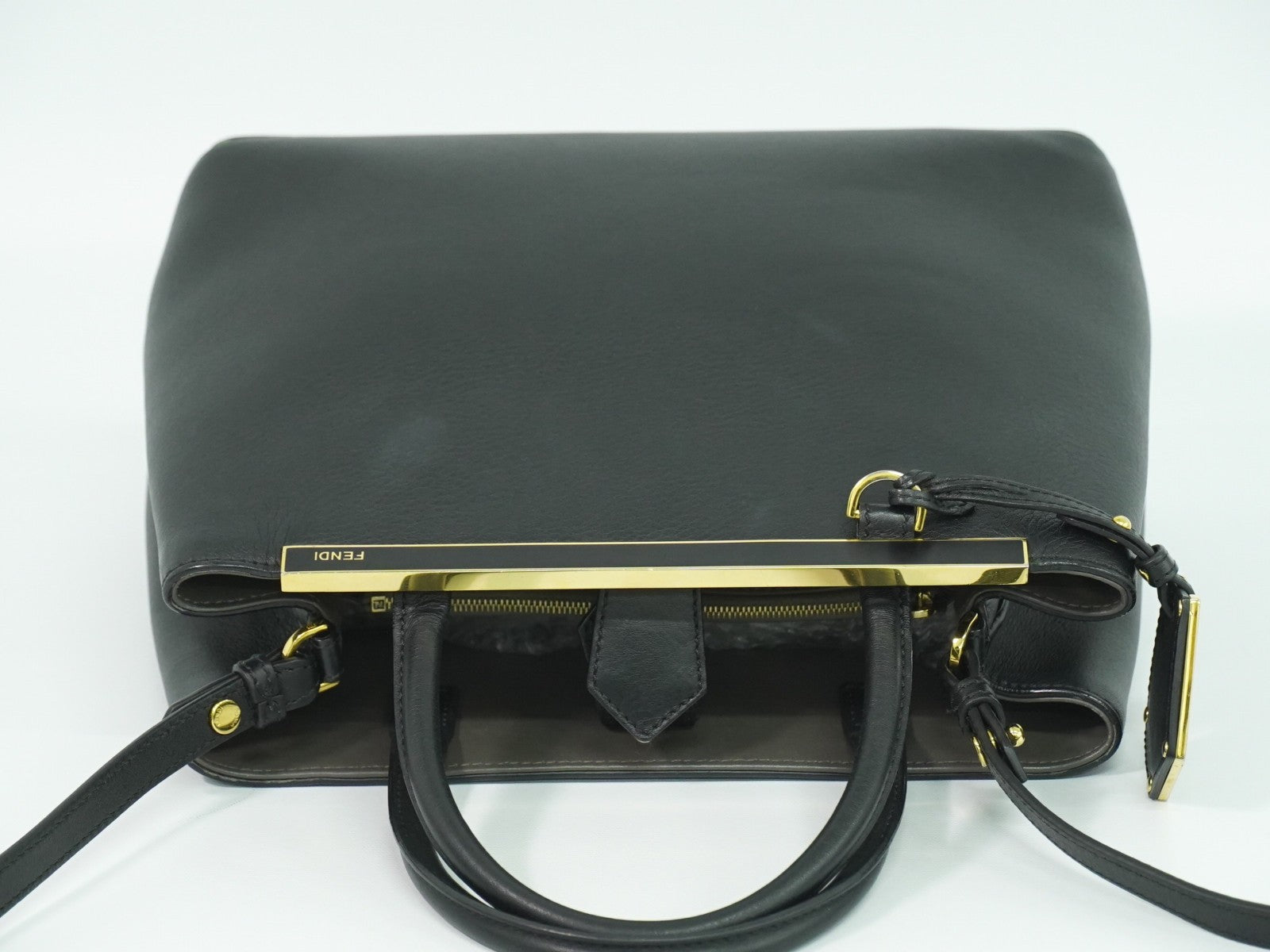 Fendi 2Jours Bag Leather Black Leather Handbag (Pre-Owned)