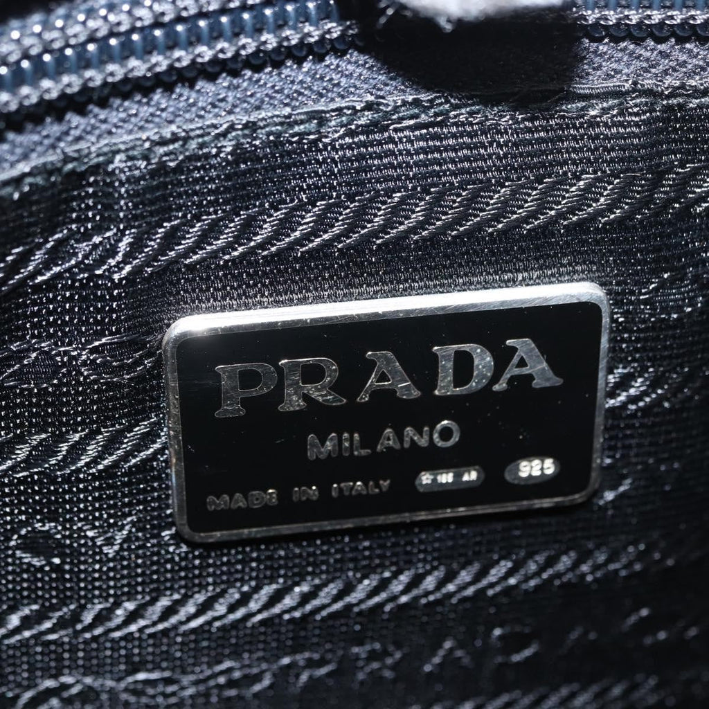 Prada Vintage Handbag Suede Black Suede Handbag (Pre-Owned)