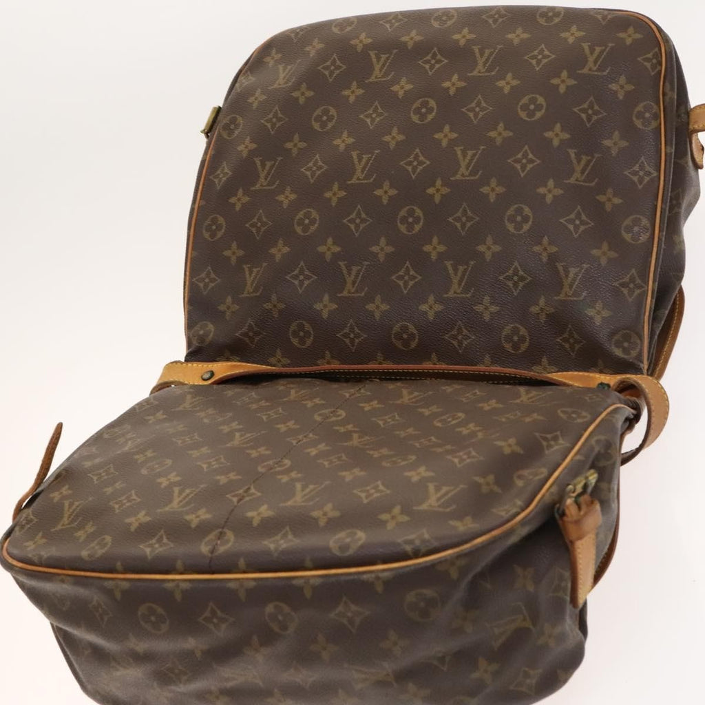 Louis Vuitton Saumur Handbag Monogram Canvas Brown Canvas Shoulder Bag Bag (Pre-Owned)