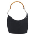 Gucci Vintage Bamboo Hobo Nylon Navy Nylon Shoulder Bag Bag (Pre-Owned)
