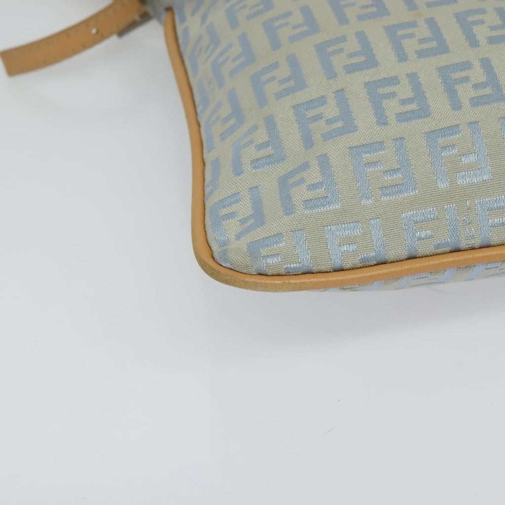 Fendi Vintage Flat Crossbody Bag Zucchino Canvas Blue Canvas Shoulder Bag Bag (Pre-Owned)