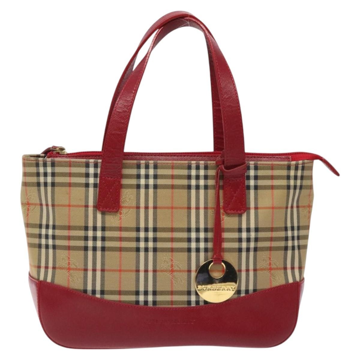 Burberry Nova Check Handbag Nova Check Canvas And Leather Beige Canvas Handbag (Pre-Owned)