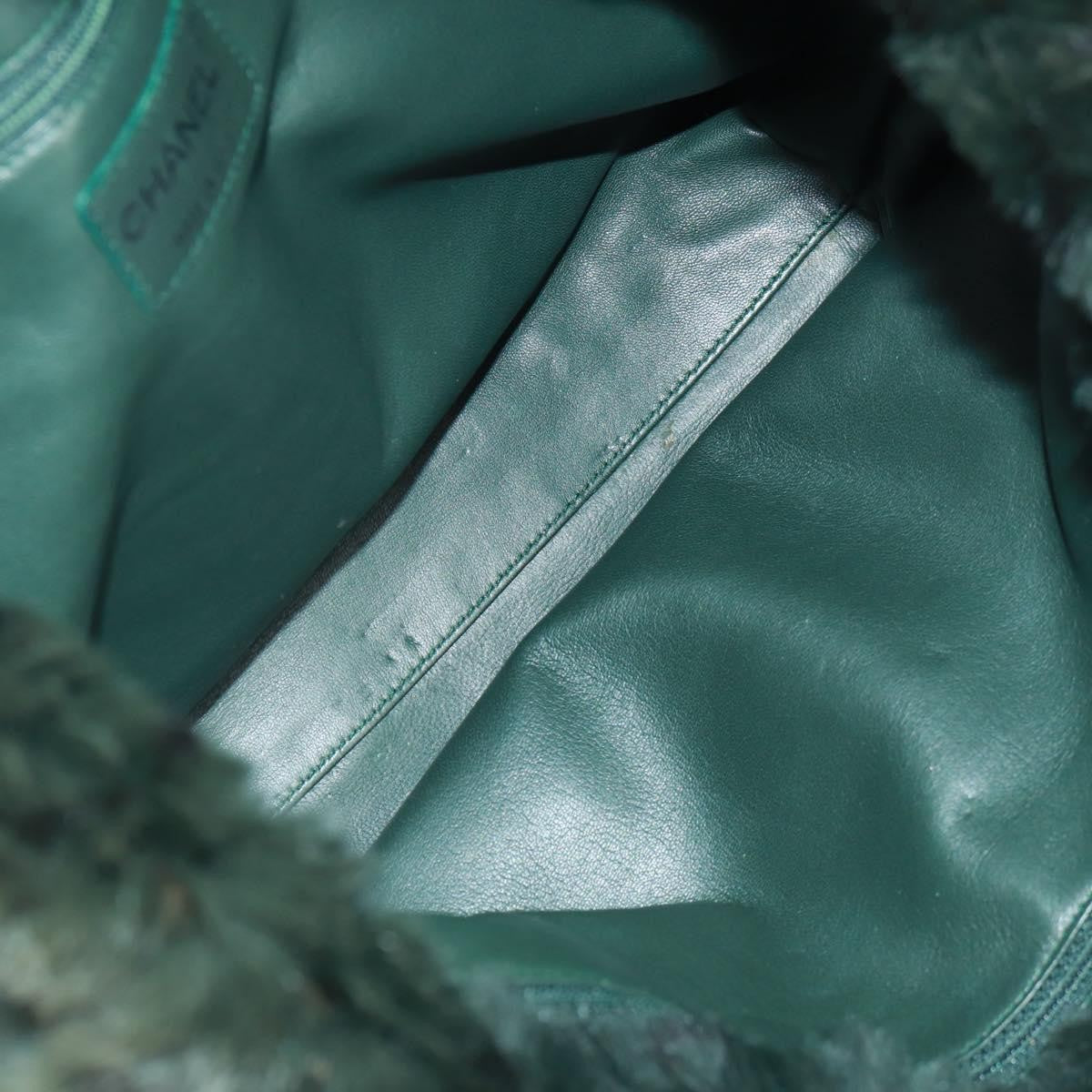 Chanel Chain Tote Lapin Fur Green Fur Tote Bag Bag (Pre-Owned)