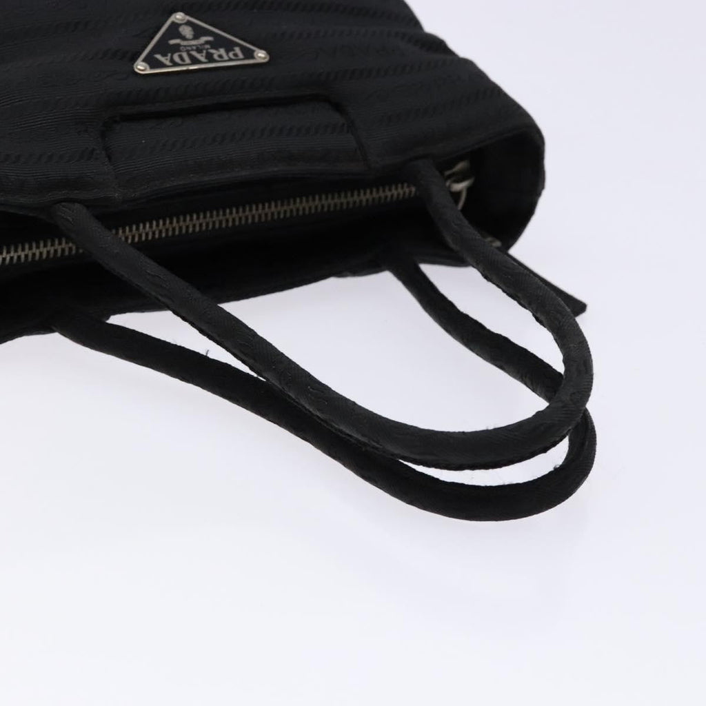Prada Vintage Zip Handbag Tessuto Black Nylon Handbag (Pre-Owned)