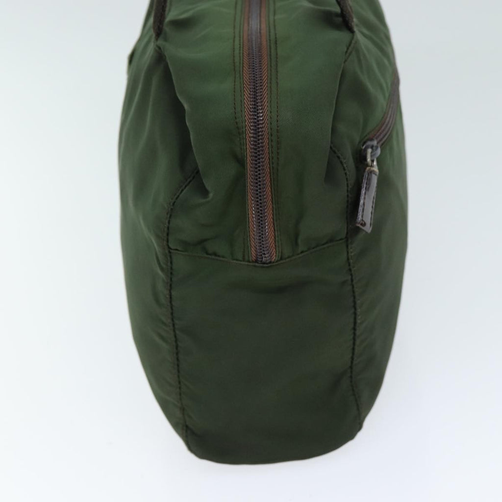 Prada Bowling Shoulder Bag Tessuto Khaki Nylon Handbag (Pre-Owned)