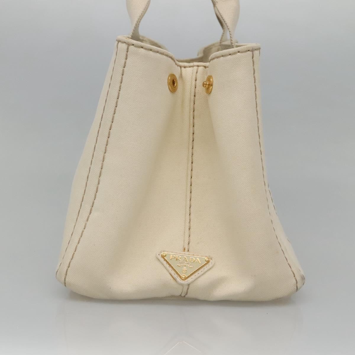 Prada Canapa Tote Canvas White Canvas Tote Bag Bag (Pre-Owned)