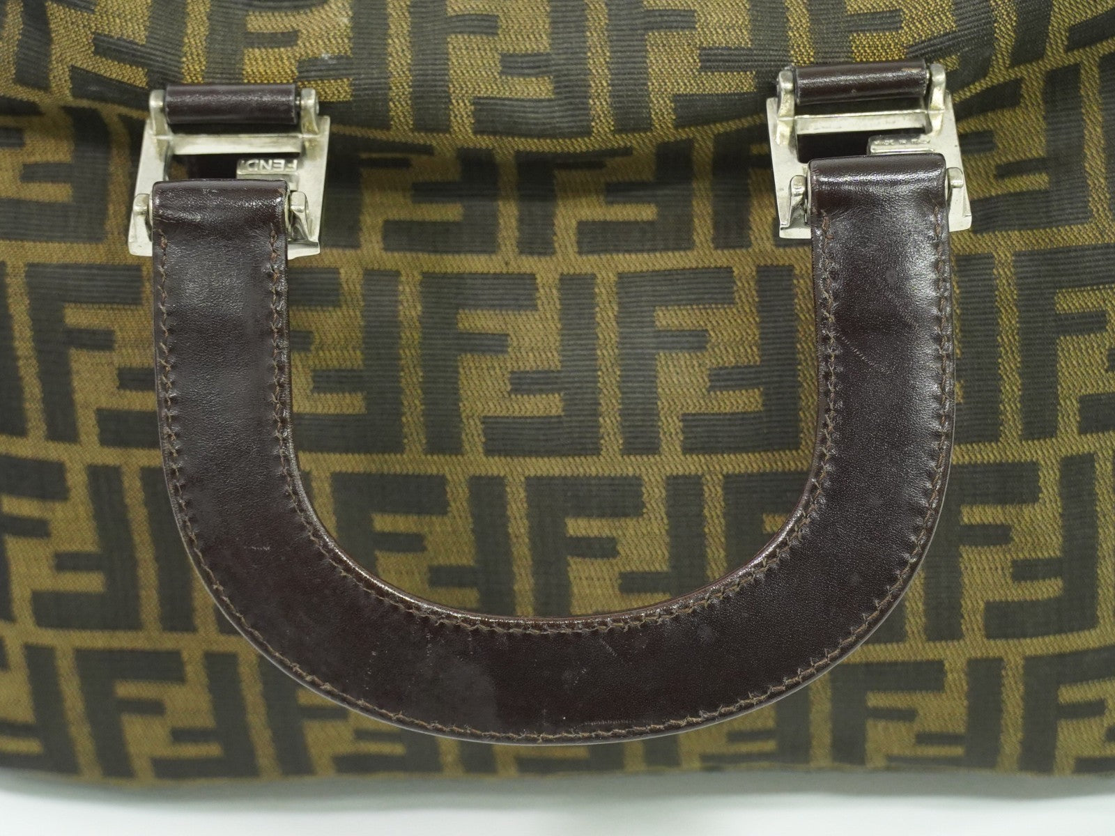 Fendi Zucca Tote Bag Ff Motif Brown Canvas Handbag (Pre-Owned)
