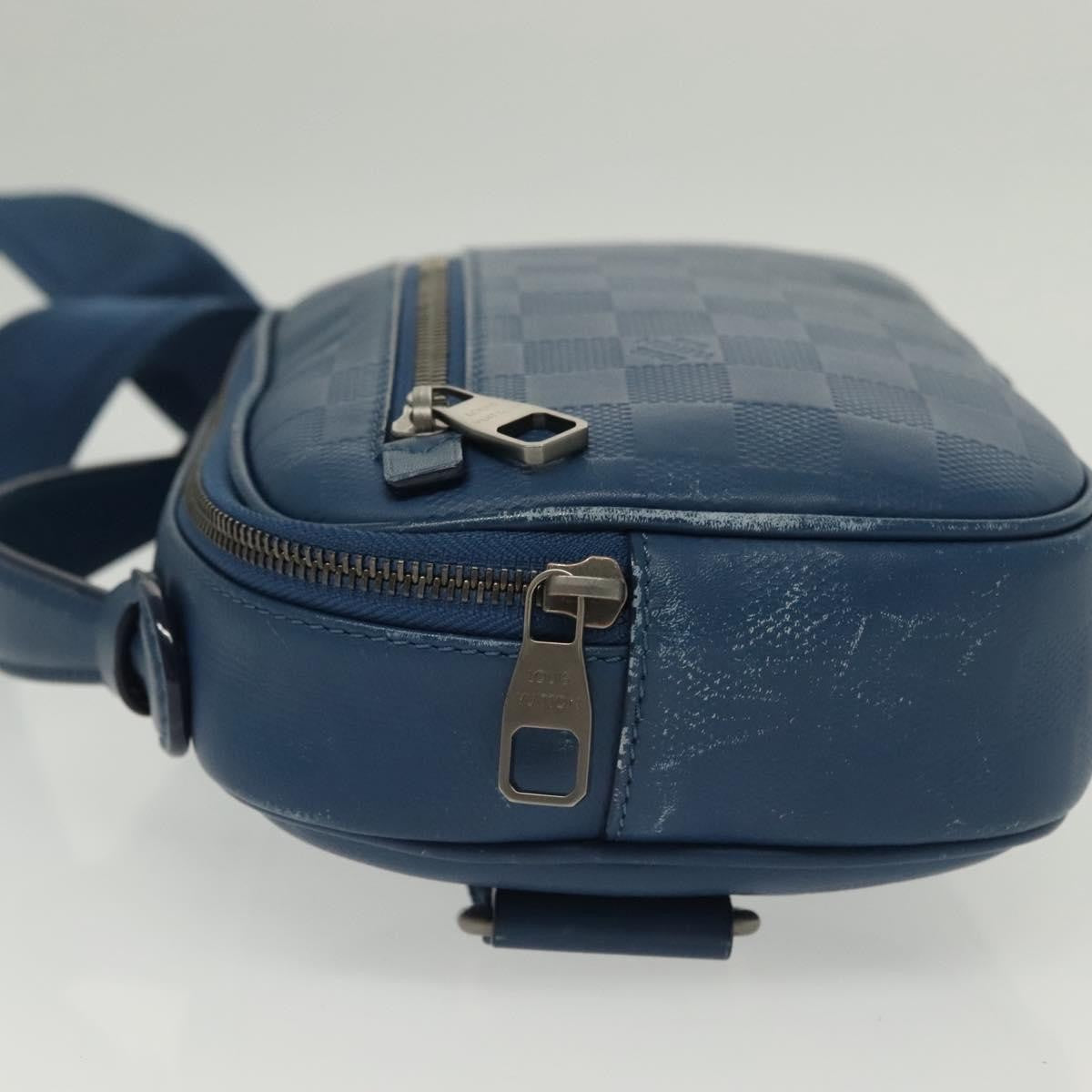 Louis Vuitton Ambler Bag Damier Infini Leather Blue Leather Shoulder Bag Bag (Pre-Owned)