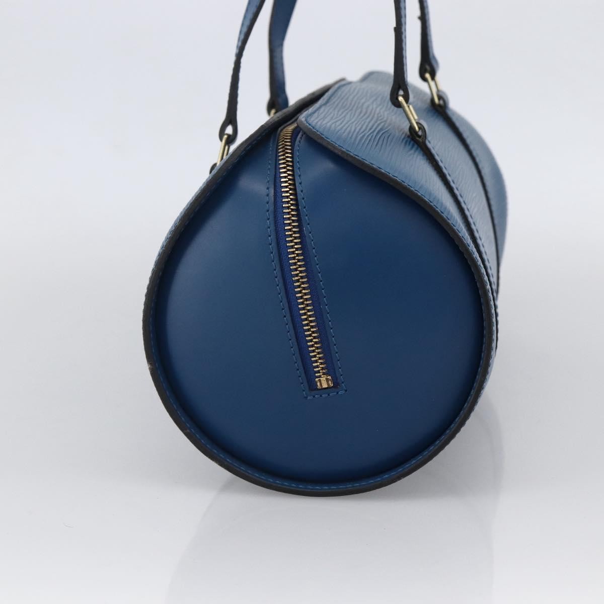 Louis Vuitton Soufflot Handbag Epi Leather Blue Leather Handbag (Pre-Owned)