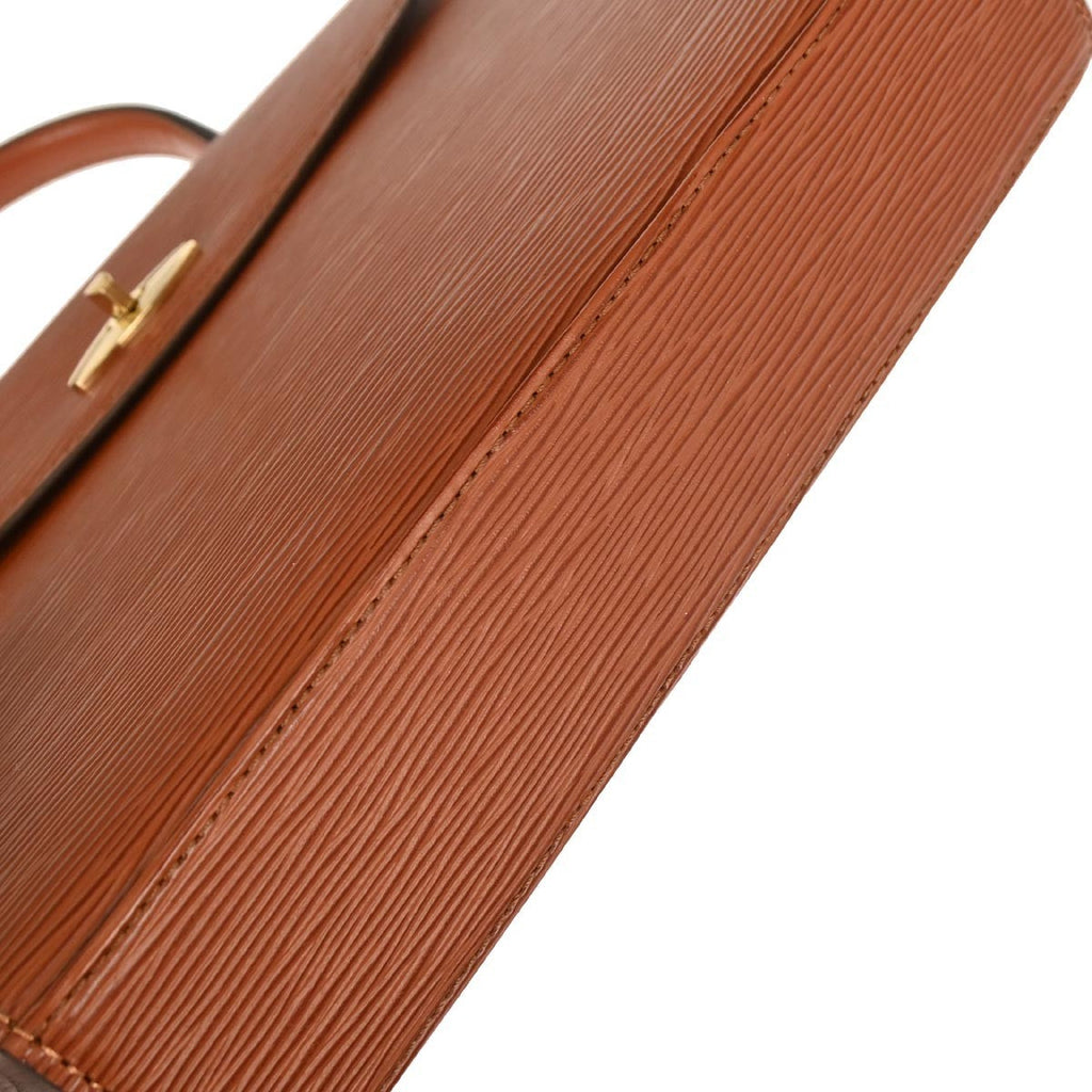 Louis Vuitton Malesherbes Handbag Epi Leather Brown Leather Handbag (Pre-Owned)