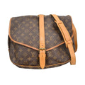 Louis Vuitton Saumur Handbag Monogram Canvas Brown Canvas Shoulder Bag Bag (Pre-Owned)