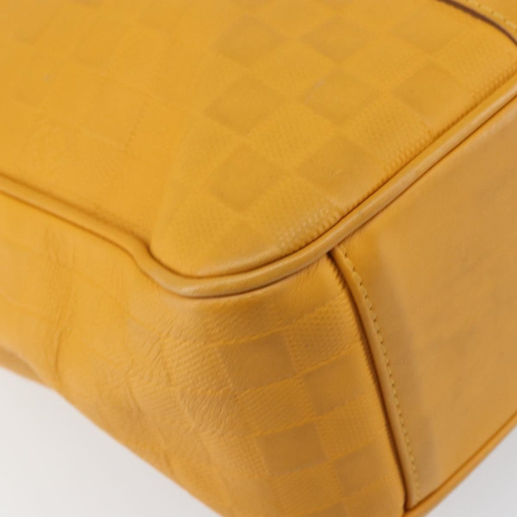 Louis Vuitton Tadao Handbag Damier Infini Leather Yellow Leather Handbag (Pre-Owned)