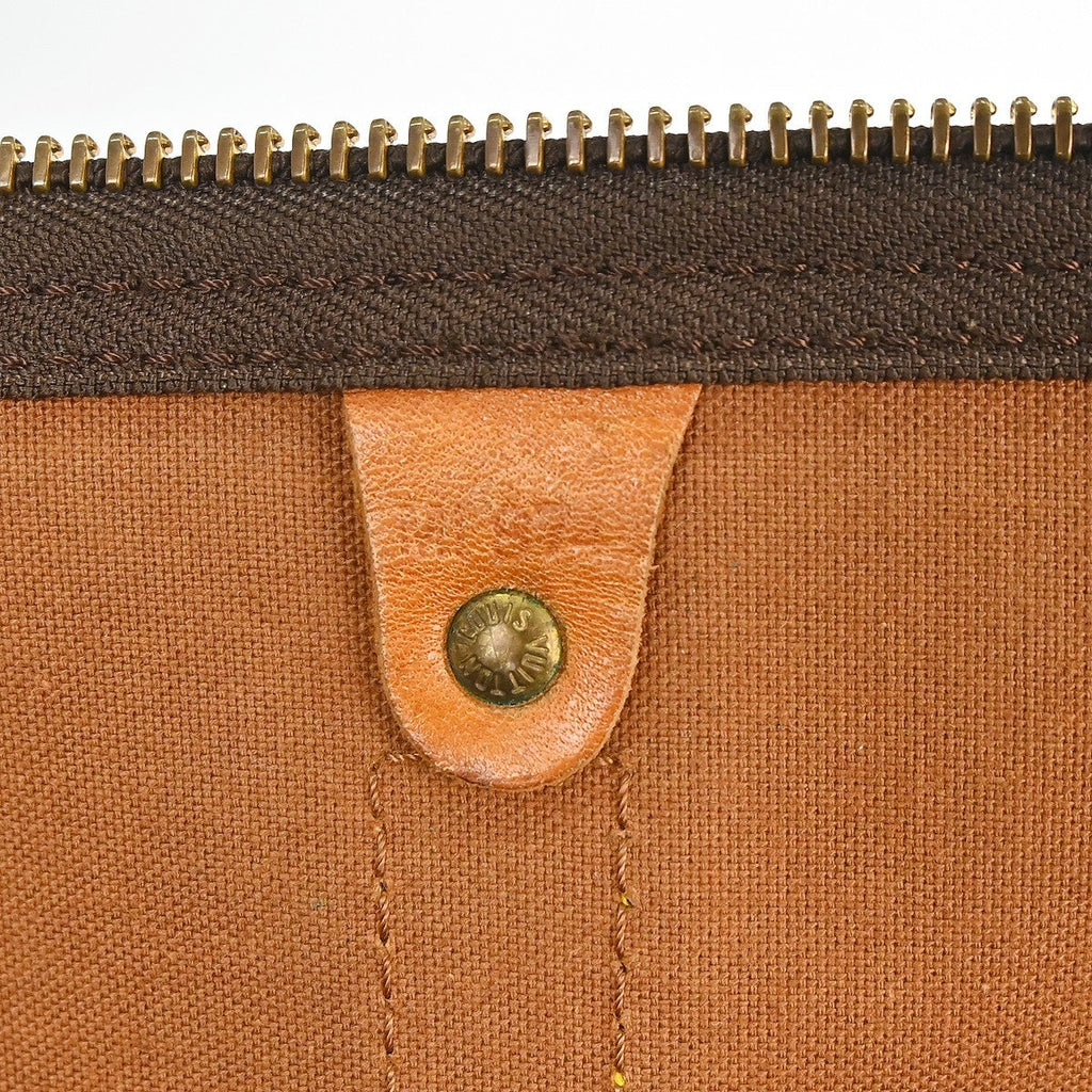Louis Vuitton Keepall Bag Monogram Canvas Brown Canvas Handbag (Pre-Owned)