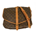 Louis Vuitton Saumur Handbag Monogram Canvas Brown Canvas Shoulder Bag Bag (Pre-Owned)