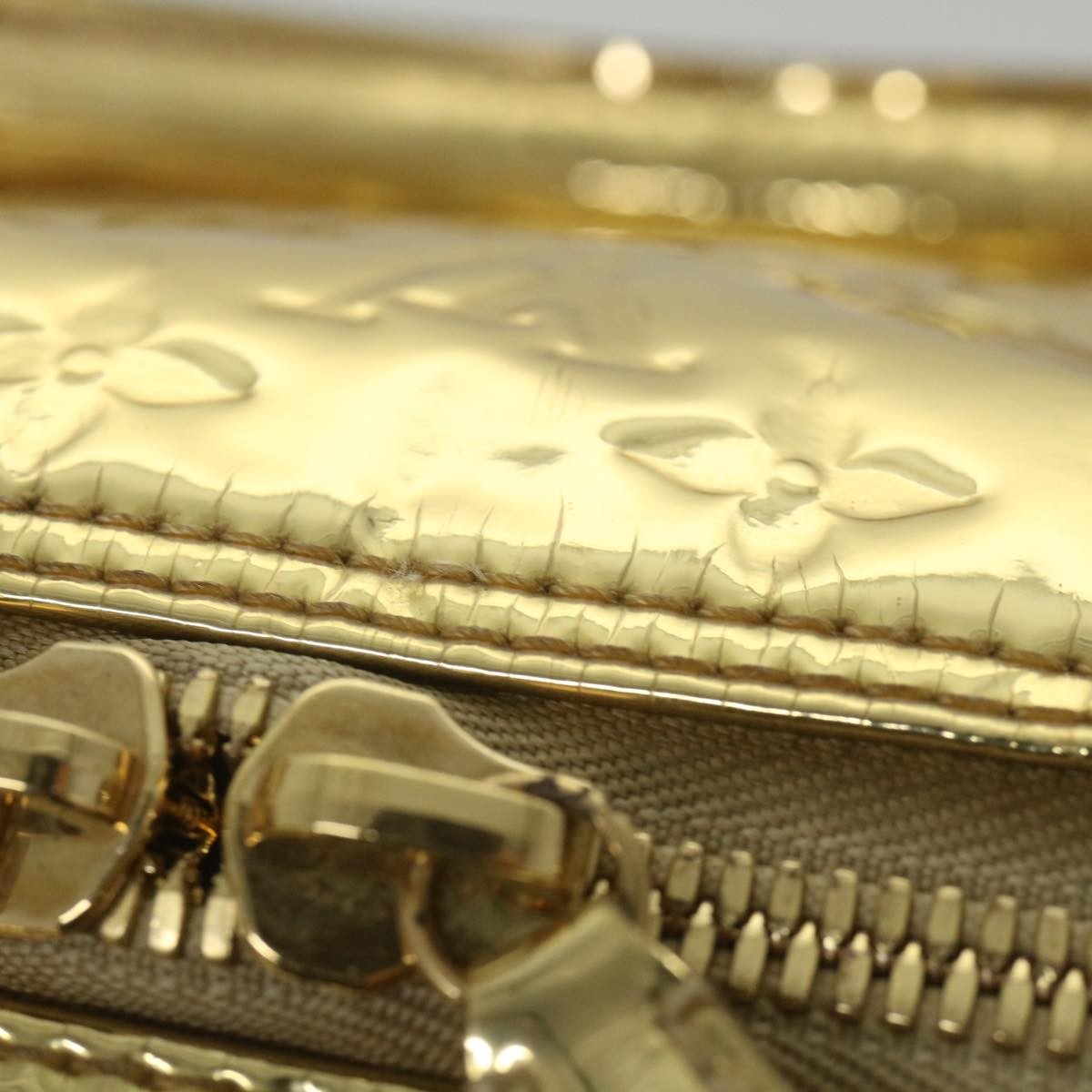 Louis Vuitton Keepall Bag Monogram Miroir Pvc Gold Patent_Leather Travel Bag Bag (Pre-Owned)