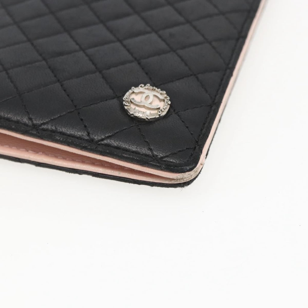 Chanel Vintage Cc Bifold Wallet Leather Black Leather Wallets Accessory (Pre-Owned)