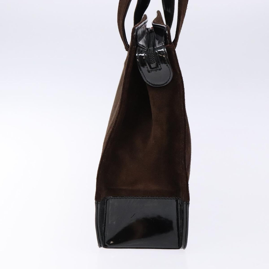 Chanel Vintage Logo Tote Suede Brown Suede Tote Bag Bag (Pre-Owned)