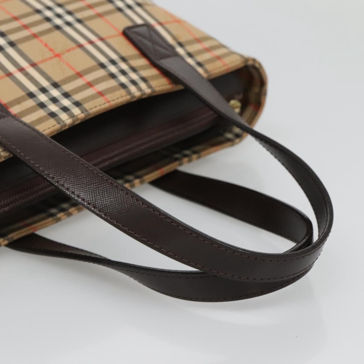 Burberry Nova Check Handbag Nova Check Canvas And Leather Beige Canvas Handbag (Pre-Owned)